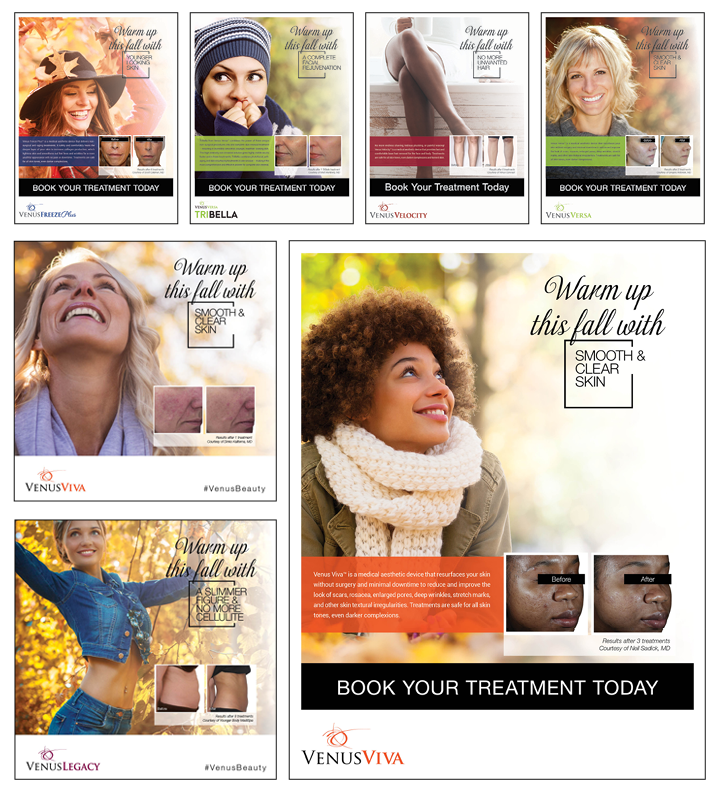 4 Essential Tips for a Successful Fall Medical Aesthetics Marketing Campaign Collage