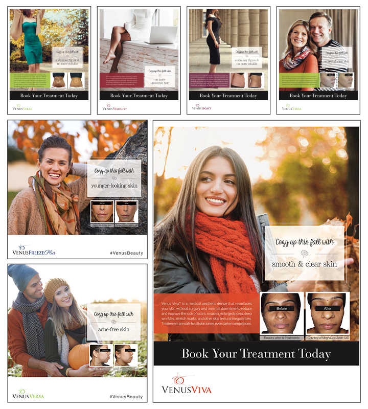 Free fall marketing ads for your aesthetic practice from Venus Concept